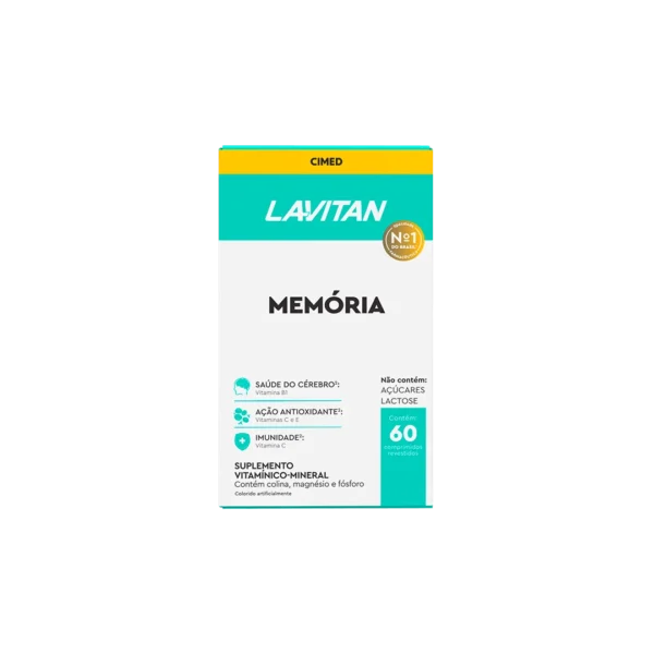Vitamina Lavitan Memória 60 Comprimidos - Cimed Sabor Sem Sabor