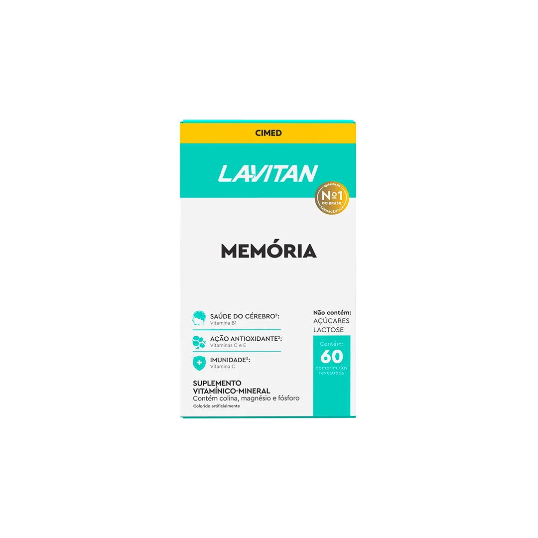 Vitamina Lavitan Memória 60 Comprimidos - Cimed Sabor Sem Sabor